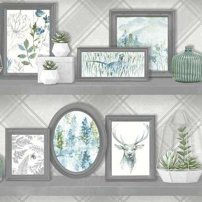Holden Decor Kaleidoscope 90630 Aberfeldy Grey Teal